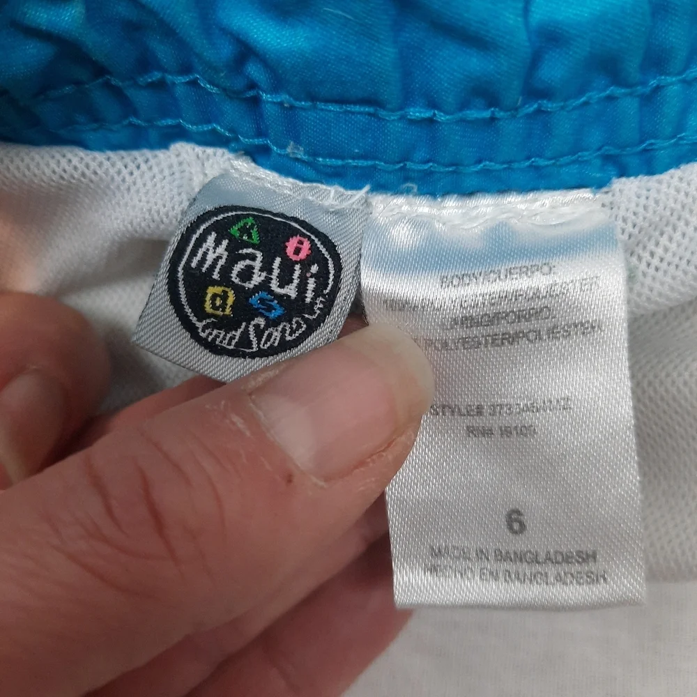 Maui and Sons Neon Yellow and Blue Swim Trunks Sz 6 Boys- Make Offer❣️ - Picture 7 of 12